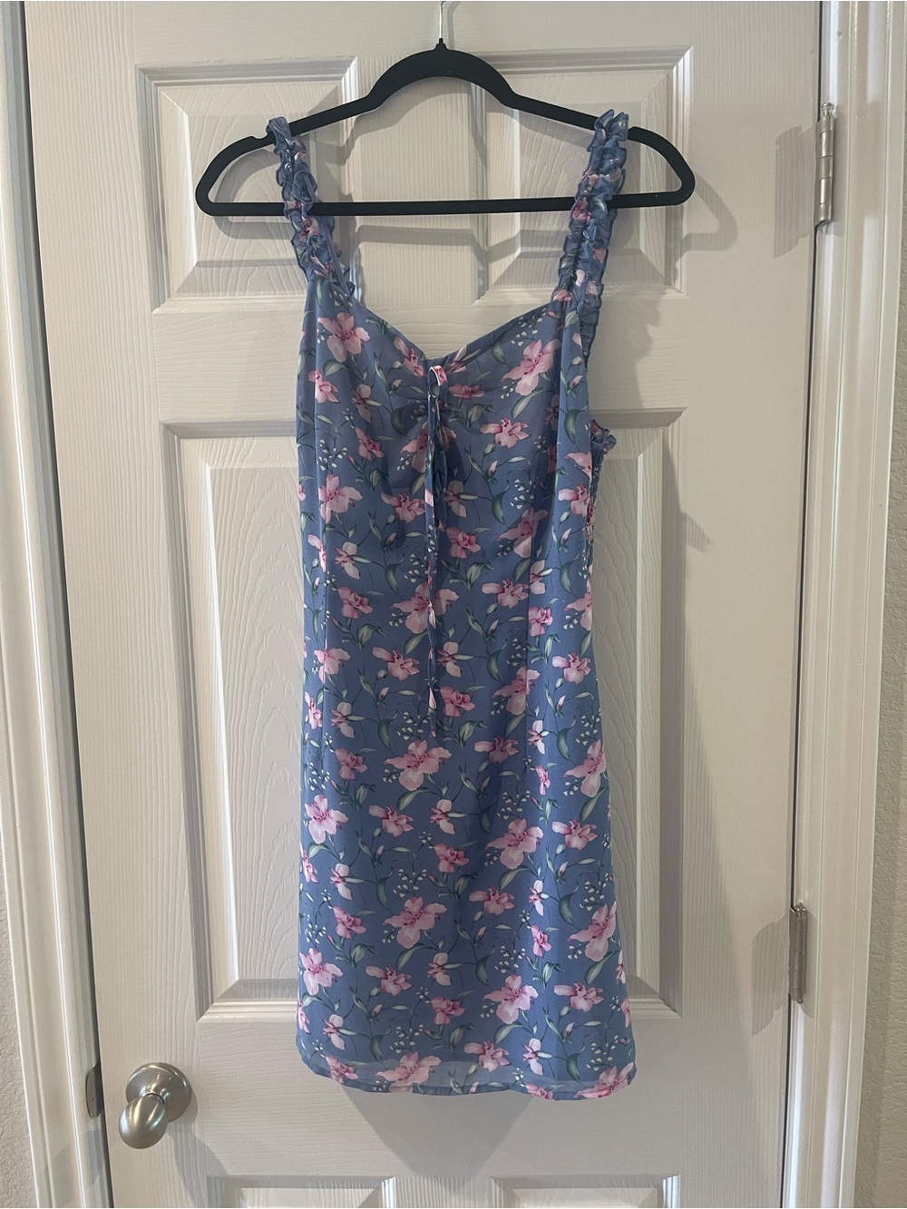 Nasty Gal Floral Ruffled Strap Slip Dress Y2K inspired size 6